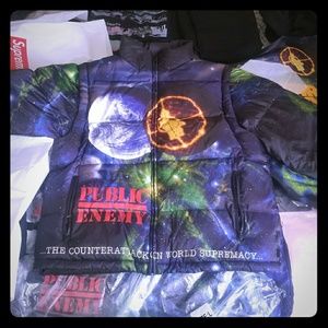 Supreme public enemy puffer/vest jacket